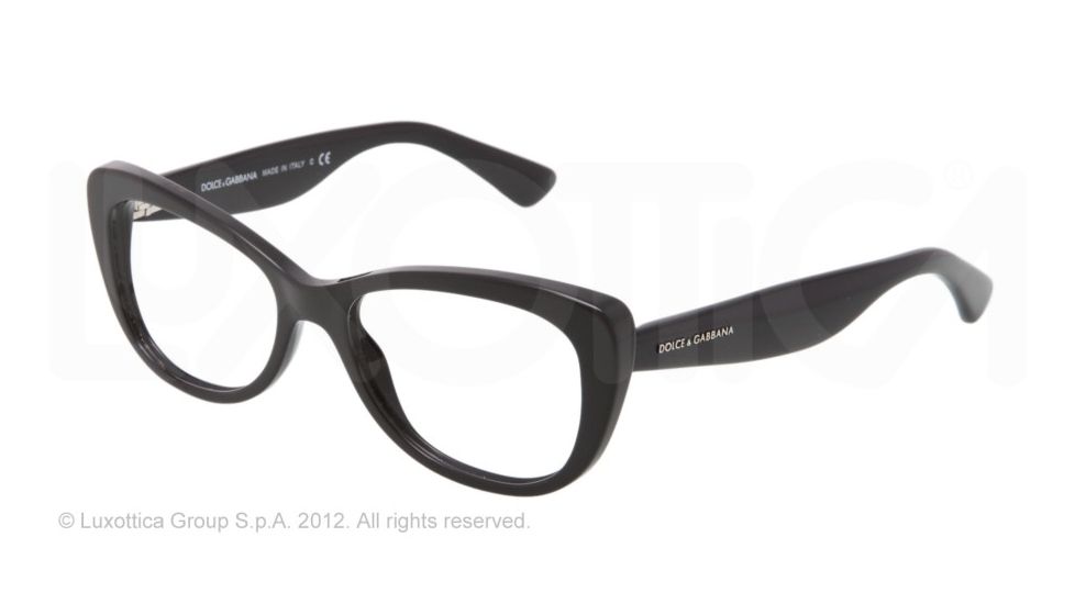 Dolce&amp;Gabbana LACE DG3166 Single Vision Prescription Eyeglasses 501-51 - Black Frame