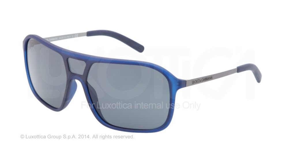 Dolce&amp;Gabbana LIFESTYLE DG6083 Sunglasses 265087-34 - Blue Rubber Frame, Grey Lenses