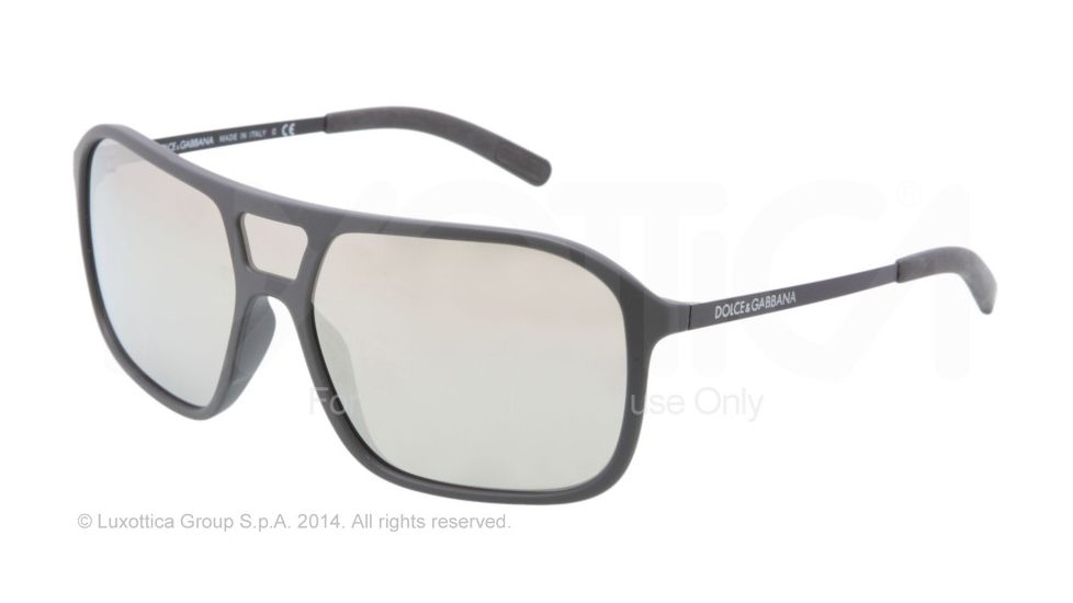 Dolce&amp;Gabbana LIFESTYLE DG6083 Sunglasses 26516G-34 - Grey Rubber Frame, Mirror Grey Lenses