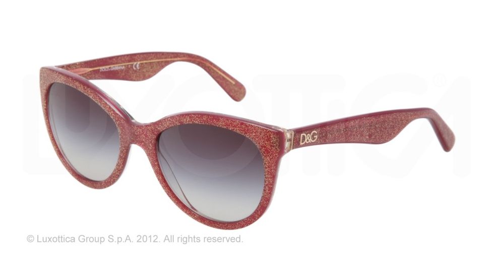 Dolce&amp;Gabbana LIP GLOSS DG4192 Sunglasses 27398G-53 - Glitter Bordeaux Frame, Gray Gradient Lenses