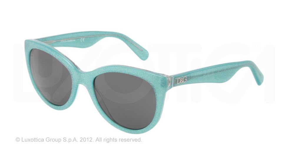 Dolce&amp;Gabbana LIP GLOSS DG4192 Sunglasses 274087-53 - Glitter Green Frame, Grey Lenses