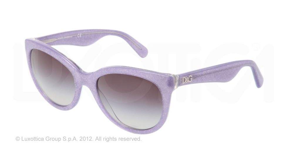 Dolce&amp;Gabbana LIP GLOSS DG4192 Sunglasses 27428G-53 - Glitter Lilac Frame, Gray Gradient Lenses