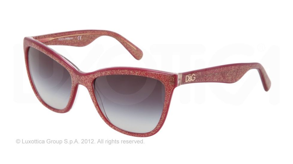 Dolce&amp;Gabbana LIP GLOSS DG4193 Sunglasses 27398G-56 - Glitter Bordeaux Frame, Gray Gradient Lenses