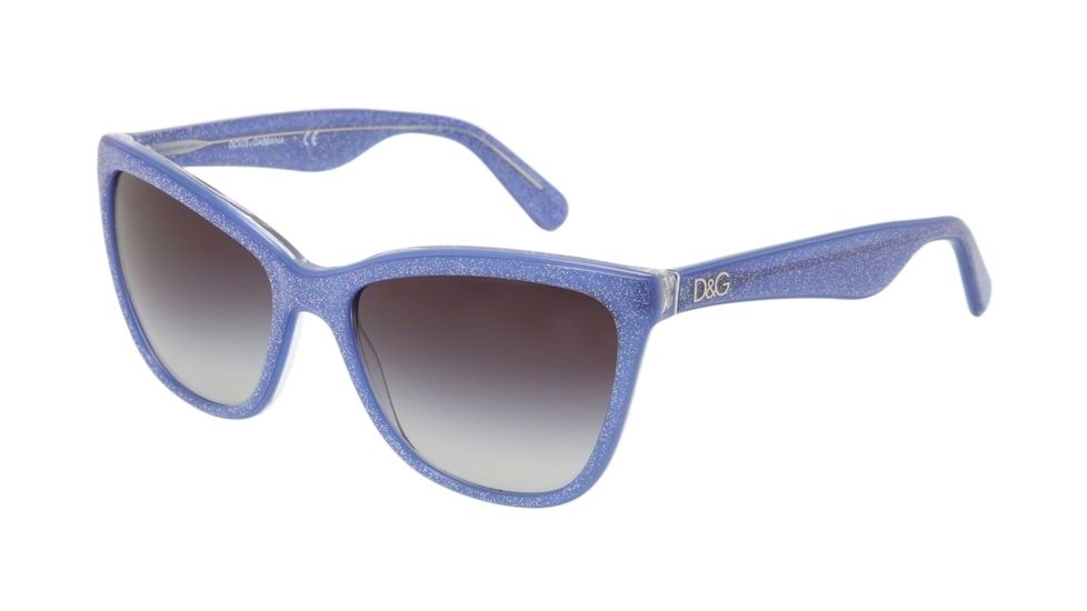 Dolce&amp;Gabbana LIP GLOSS DG4193 Sunglasses 27418G-56 - Glitter Blue Frame, Gray Gradient Lenses