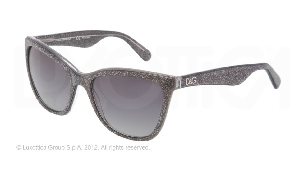 Dolce&amp;Gabbana LIP GLOSS DG4193 Sunglasses 2754T3-56 - Glitter Gray Frame, Polar Gray Gradient Lenses