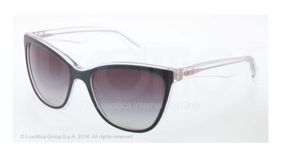 Dolce&amp;Gabbana LIP GLOSS DG4193 Sunglasses 27998G-56 - Petroleum/white Pearl/crystal Frame, Grey Gradient Lenses