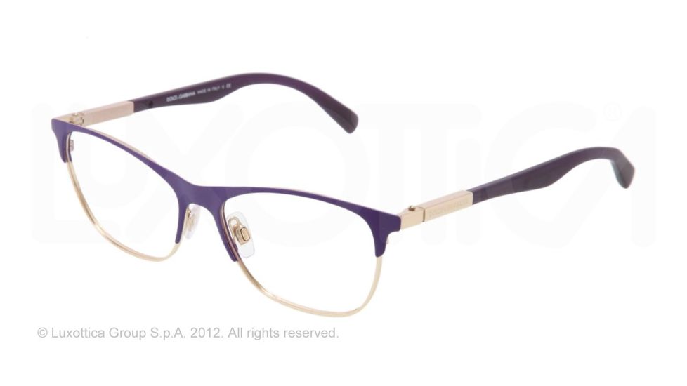 Dolce&amp;Gabbana LIPSTICK DG1246 Eyeglass Frames 1222-53 - Matte Violet/pale Gold Frame, Demo Lens Lenses