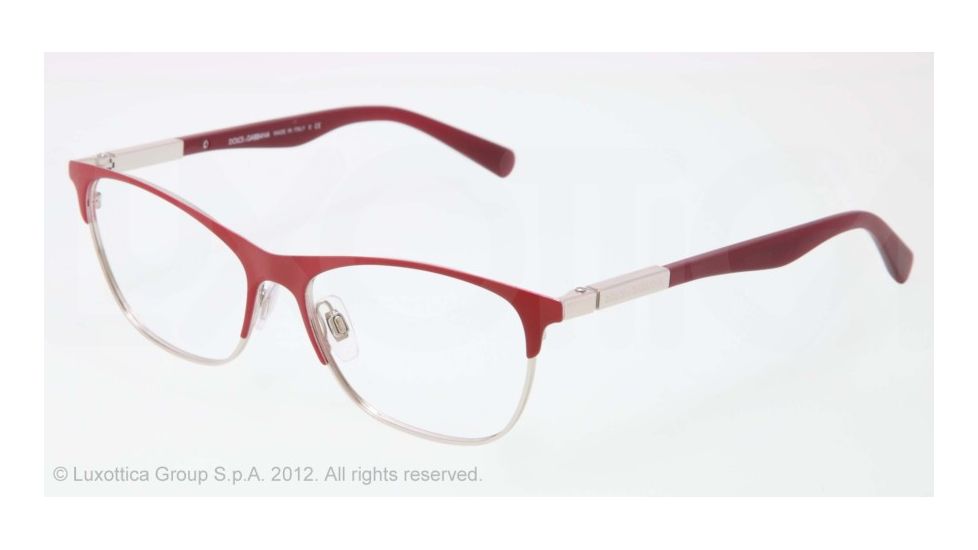 Dolce&amp;Gabbana LIPSTICK DG1246 Eyeglass Frames 1223-53 - Matte Red/silver Frame, Demo Lens Lenses