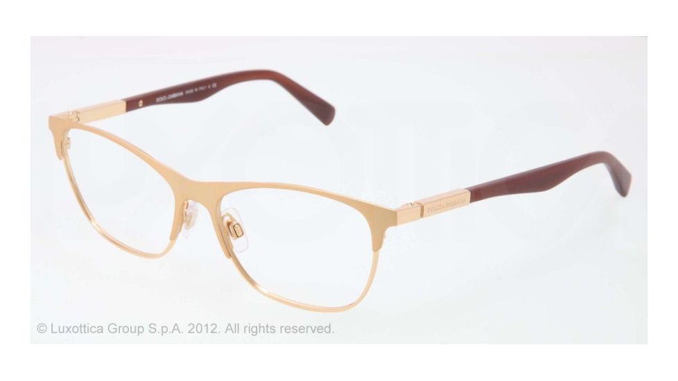 Dolce&amp;Gabbana LIPSTICK DG1246 Eyeglass Frames 1224-53 - Matte Gold/gold Frame, Demo Lens Lenses