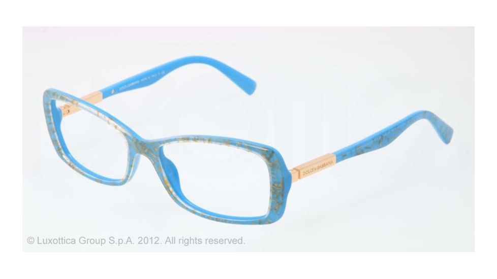 Dolce&amp;Gabbana LIPSTICK DG3156 Progressive Prescription Eyeglasses 2705-51 - Azure Straw Frame, Demo Lens Lenses