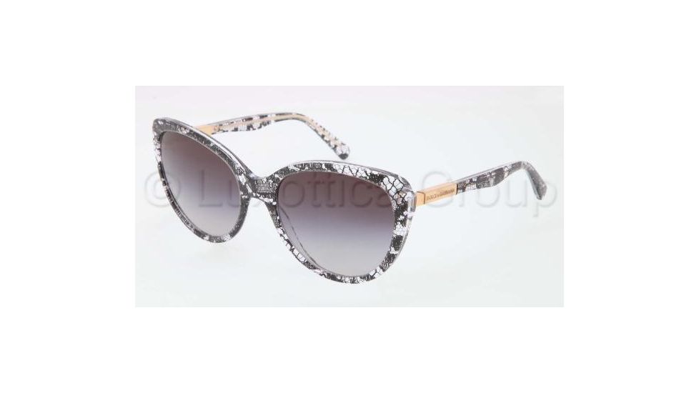Dolce&amp;Gabbana LIPSTICK DG4175 Single Vision Prescription Sunglasses DG4175-19018G-5719 - Lens Diameter 57 mm, Frame Color Black Lace