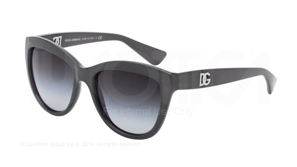 Dolce&amp;Gabbana LOGO EXECUTION DG6087 Sunglasses 26768G-55 - Matte Opal Grey Frame, Grey Gradient Lenses