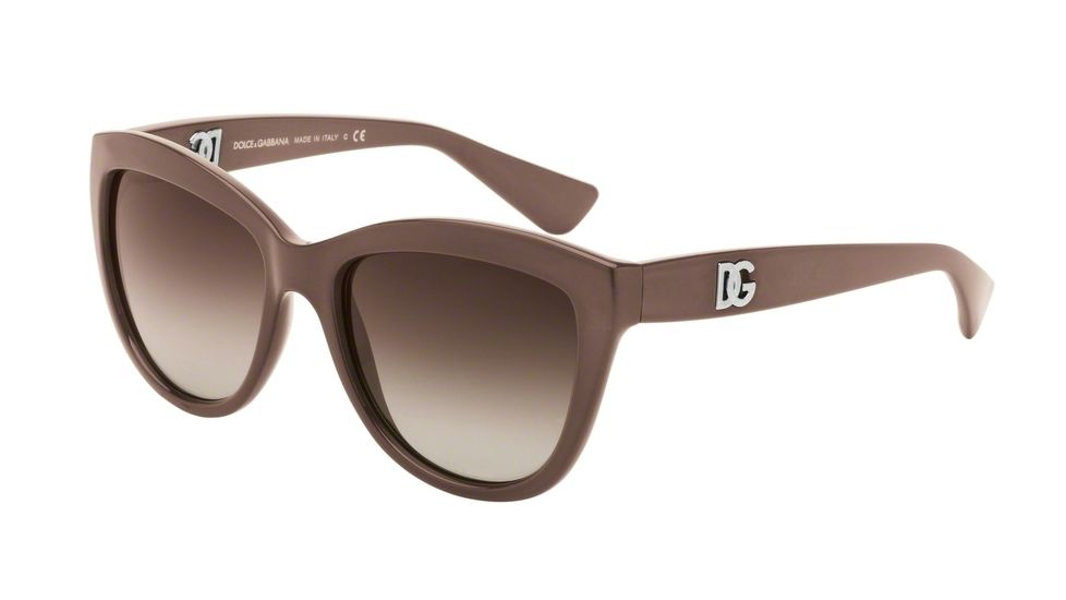 Dolce&amp;Gabbana LOGO EXECUTION DG6087 Sunglasses 267913-55 - Matte Opal Brown Frame, Brown Gradient Lenses