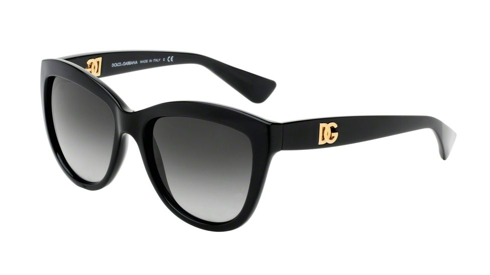 Dolce&amp;Gabbana LOGO EXECUTION DG6087 Sunglasses 501/8G-55 - Black Frame, Grey Gradient Lenses