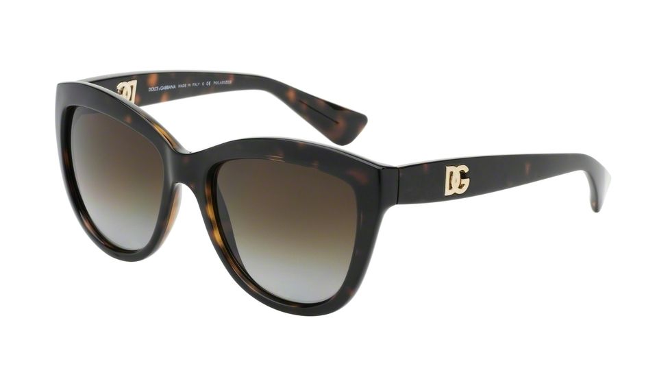 Dolce&amp;Gabbana LOGO EXECUTION DG6087 Sunglasses 502/T5-55 - Havana Frame, Polar Brown Gradient Lenses