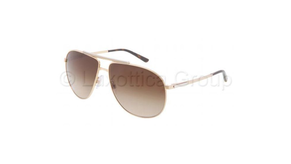 Dolce&amp;Gabbana LOGO PLAQUE DG2116 Single Vision Prescription Sunglasses DG2116-02-13-6112 - Lens Diameter 61 mm, Frame Color Gold