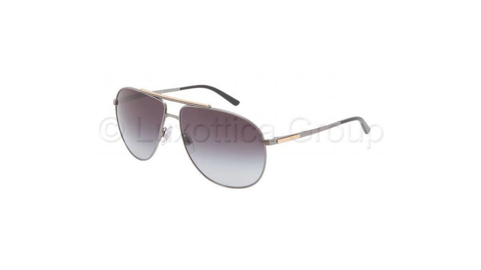 Dolce&amp;Gabbana LOGO PLAQUE DG2116 Single Vision Prescription Sunglasses DG2116-04-8G-6112 - Frame Color Gunmetal, Lens Diameter 61 mm
