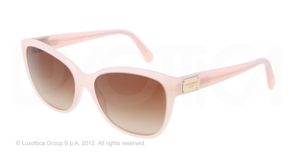 Dolce&amp;Gabbana LOGO PLAQUE DG4195 Sunglasses 269713-56 - Opal Pink Frame, Brown Gradient Lenses