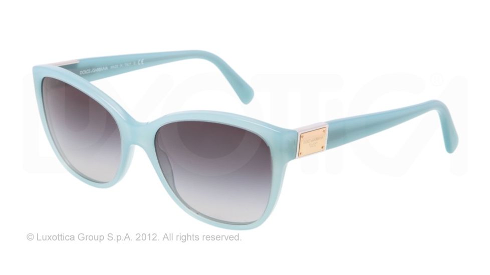 Dolce&amp;Gabbana LOGO PLAQUE DG4195 Sunglasses 27308G-56 - Matte Aquamarine Frame, Gray Gradient Lenses