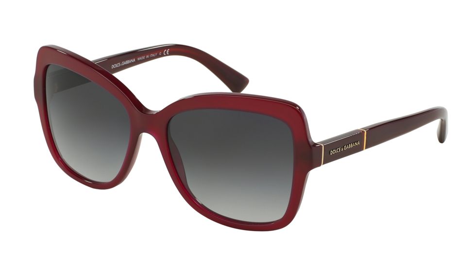 Dolce&amp;Gabbana LOGO PLAQUE DG4244 Progressive Prescription Sunglasses DG4244-26818G-57 - Lens Diameter 57 mm, Frame Color Opal Red
