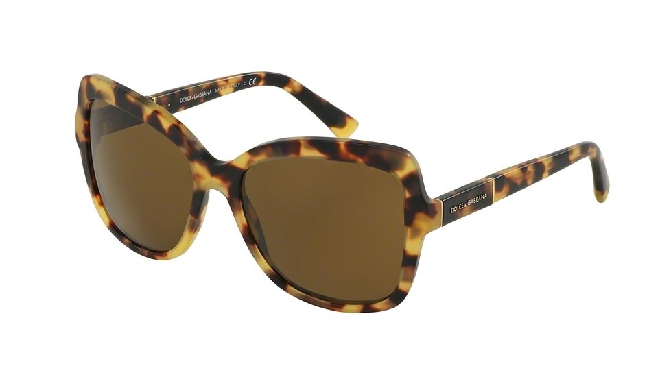 Dolce&amp;Gabbana LOGO PLAQUE DG4244 Progressive Prescription Sunglasses DG4244-512-73-57 - Lens Diameter 57 mm, Frame Color Light Havana