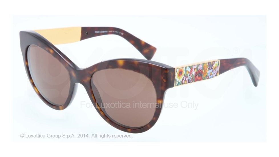 Dolce&amp;Gabbana MOSAICO COLLECTION DG4215 Progressive Prescription Sunglasses DG4215-502-73-53 - Lens Diameter 53 mm, Frame Color Havana