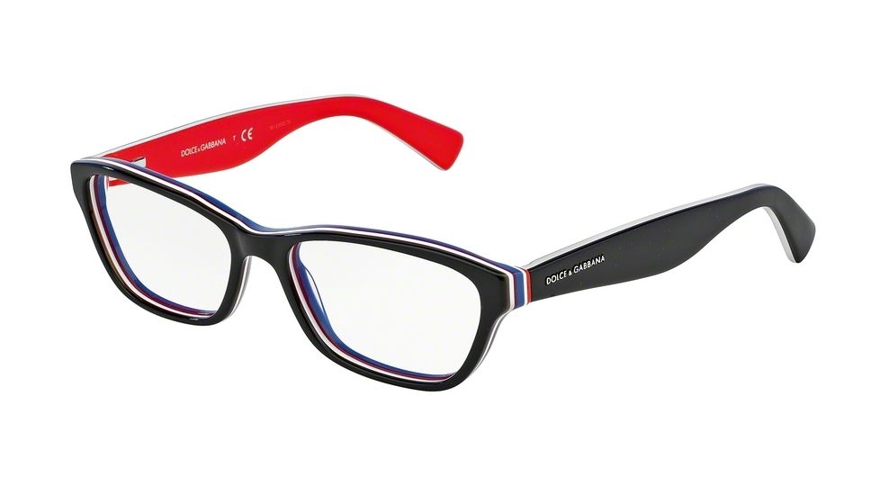 Dolce&amp;Gabbana MULTICOLOR DG3175 Eyeglass Frames 2764-52 - Black/multilayer/red Frame