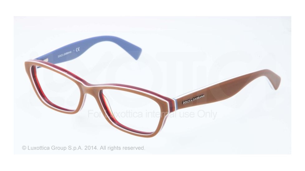 Dolce&amp;Gabbana MULTICOLOR DG3175 Eyeglass Frames 2767-52 - Brown/multilayer/bluette Frame