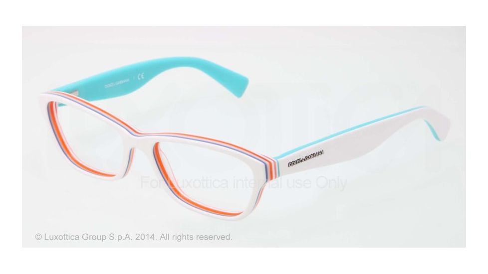 Dolce&amp;Gabbana MULTICOLOR DG3175 Eyeglass Frames 2768-52 - White/multilayer/turquoise Frame