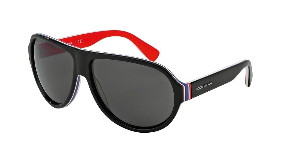Dolce&amp;Gabbana MULTICOLOR DG4204 Progressive Prescription Sunglasses DG4204-276487-64 - Lens Diameter 64 mm, Frame Color Black/multilayer/red