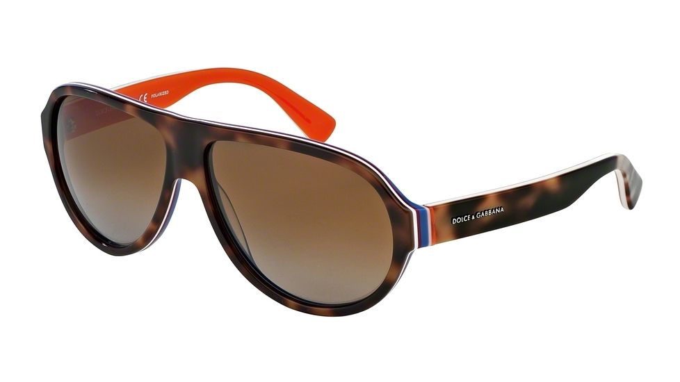 Dolce&amp;Gabbana MULTICOLOR DG4204 Progressive Prescription Sunglasses DG4204-2765T5-64 - Lens Diameter 64 mm, Frame Color Havana/multilayer/orange