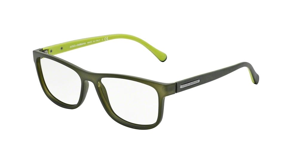 Dolce&amp;Gabbana OVER-MOLDED RUBBER DG5003 Eyeglass Frames 2811-54 - Green Demi Transp Rubber Frame