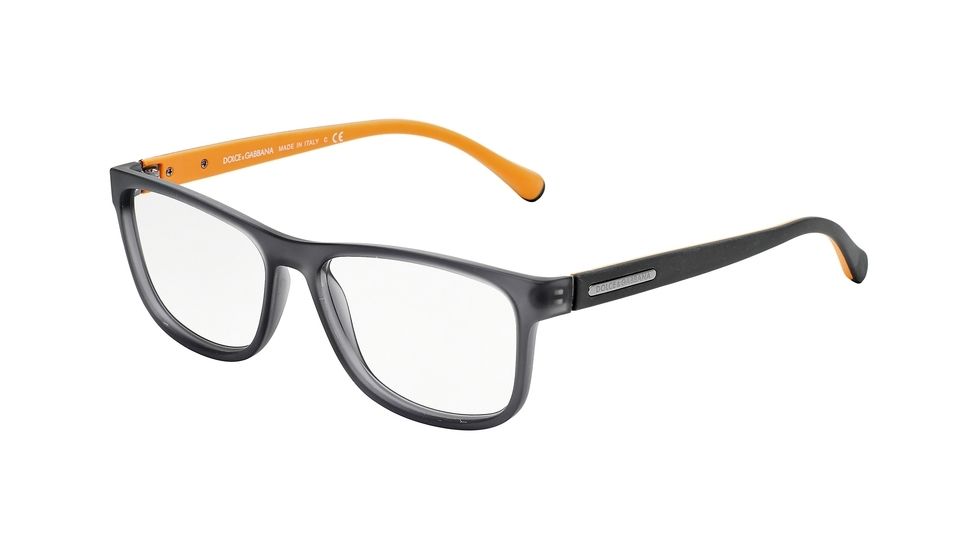 Dolce&amp;Gabbana OVER-MOLDED RUBBER DG5003 Eyeglass Frames 2813-54 - Grey Demi Transp Rubber Frame