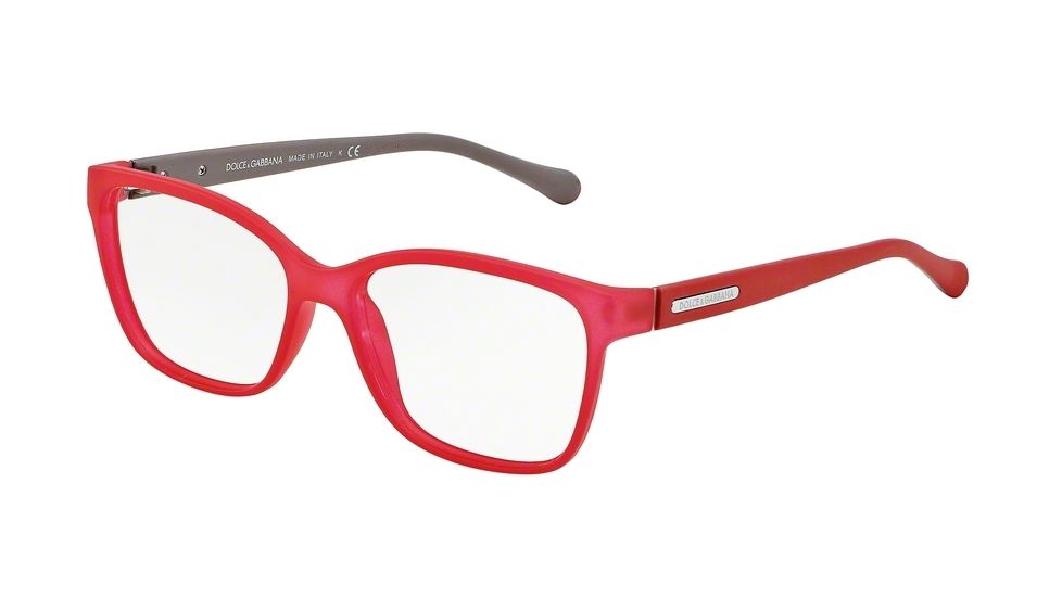 Dolce&amp;Gabbana OVER-MOLDED RUBBER DG5008 Bifocal Prescription Eyeglasses 2818-54 - Red Demi Transp Rubber Frame