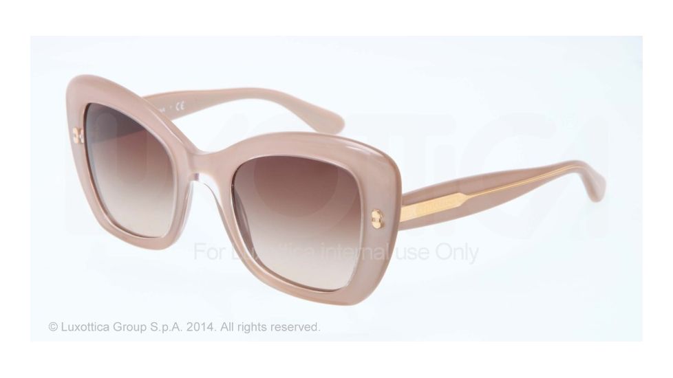 Dolce&amp;Gabbana PEARL DG4205 Sunglasses 277313-49 - Top Crystal On Pearl Sand Frame, Brown Gradient Lenses