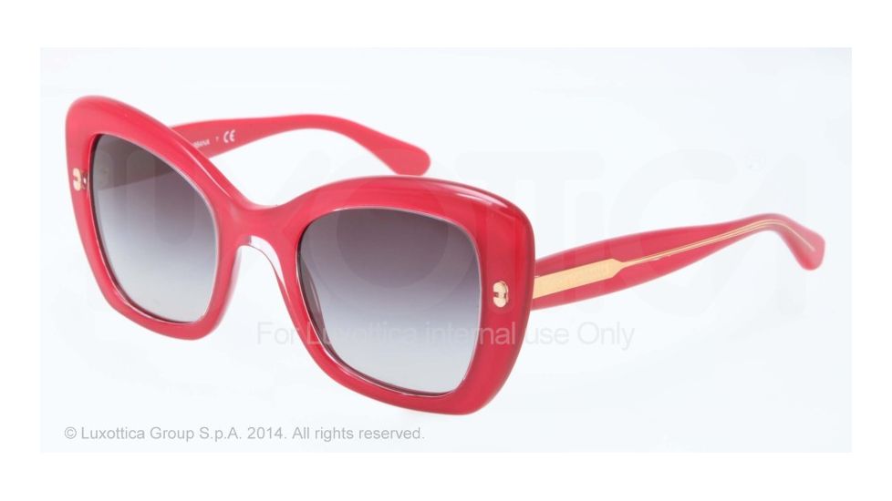 Dolce&amp;Gabbana PEARL DG4205 Sunglasses 27758G-49 - Top Crystal On Pearl Red Frame, Grey Gradient Lenses