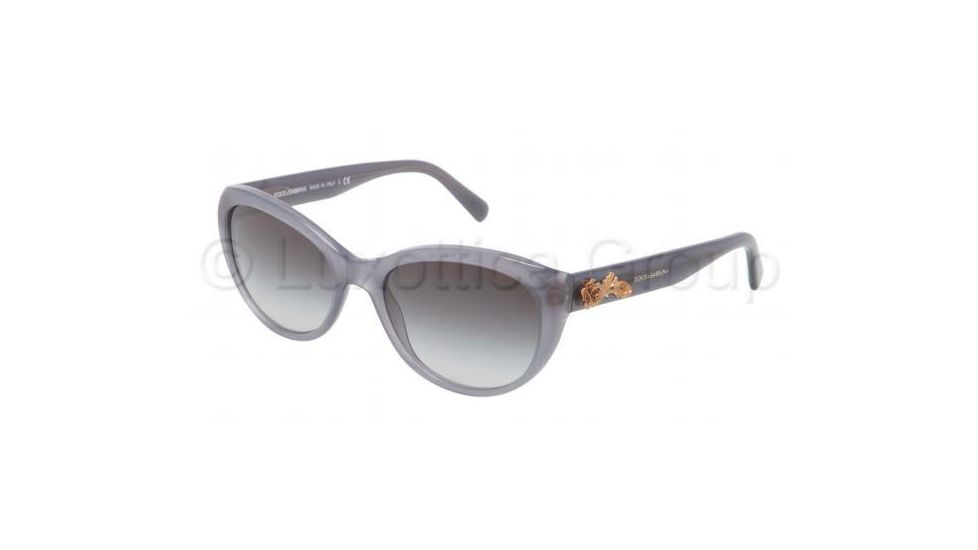 Dolce&amp;Gabbana SICILIAN BAROQUE DG4160 Single Vision Prescription Sunglasses DG4160-26768G-5418 - Lens Diameter 54 mm, Frame Color Opal Gray