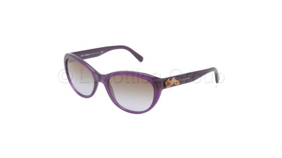 Dolce&amp;Gabbana SICILIAN BAROQUE DG4160 Single Vision Prescription Sunglasses DG4160-267768-5418 - Lens Diameter 54 mm, Frame Color Opal Violet