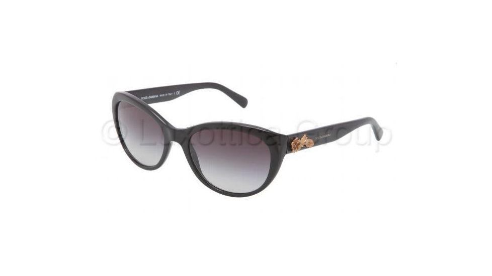 Dolce&amp;Gabbana SICILIAN BAROQUE DG4160 Single Vision Prescription Sunglasses DG4160-501-8G-5418 - Frame Color Black, Lens Diameter 54 mm