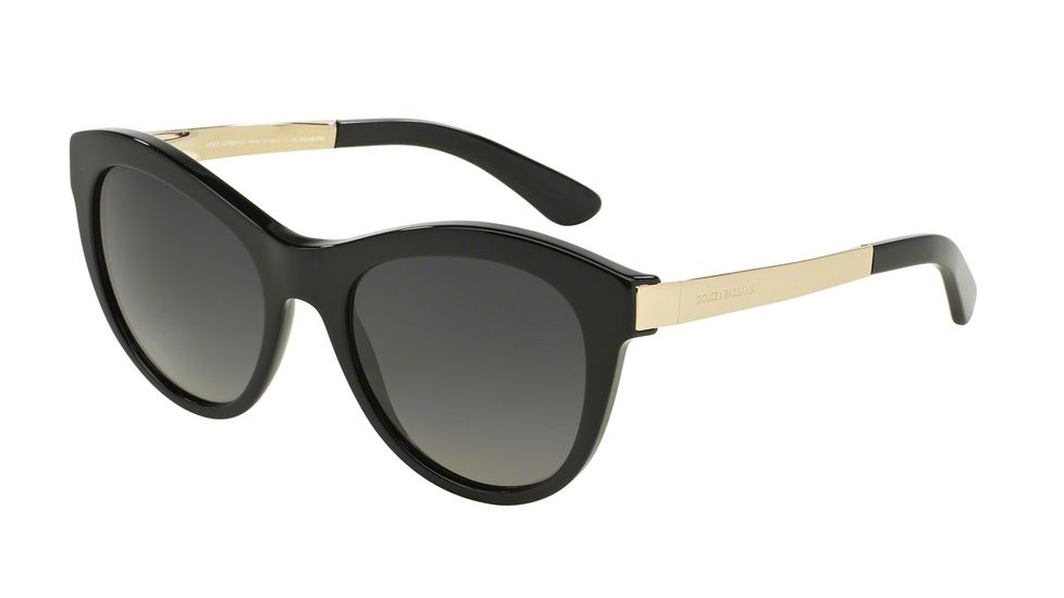 Dolce&amp;Gabbana SICILIAN TASTE DG4243 Sunglasses 501/T3-53 - Black Frame, Polar Grey Gradient Lenses