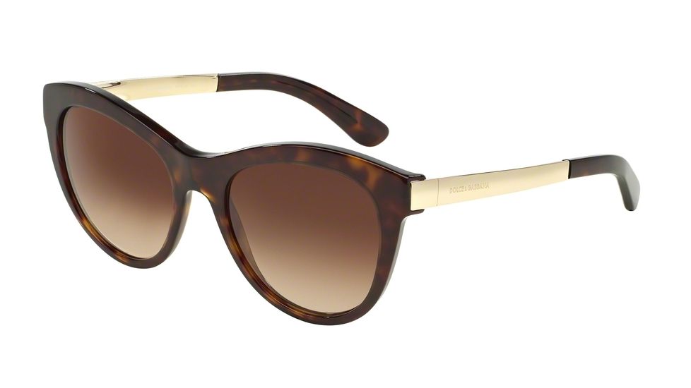Dolce&amp;Gabbana SICILIAN TASTE DG4243 Sunglasses 502/13-53 - Havana Frame, Brown Gradient Lenses