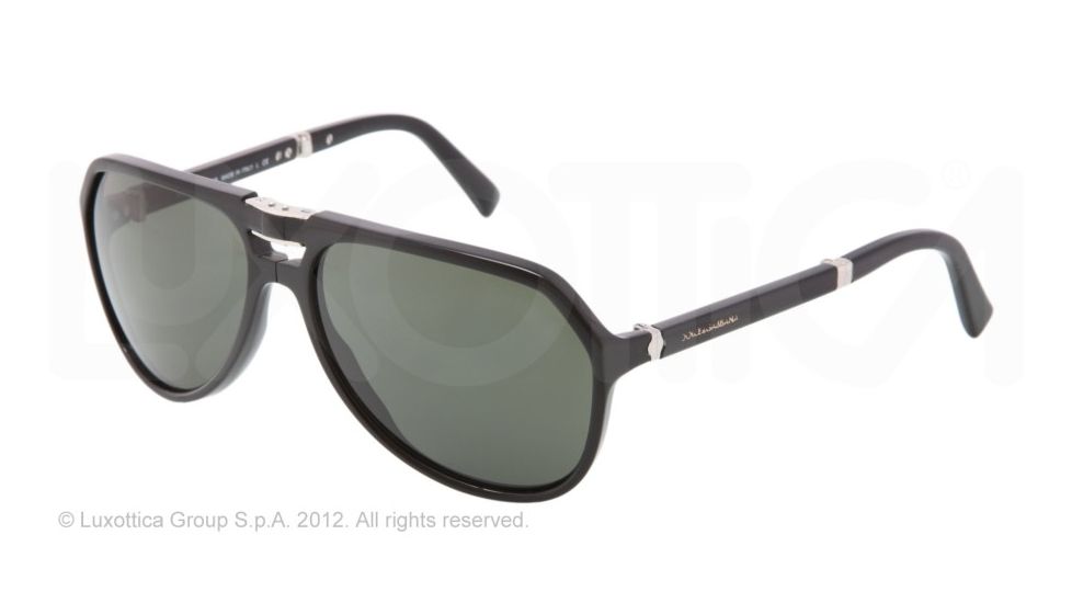 Dolce&amp;Gabbana SMALL SICILIAN HINGE DG4196 Sunglasses 501/R5-61 - Black Frame, Crystal MG Gray Lenses