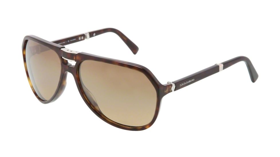 Dolce&amp;Gabbana SMALL SICILIAN HINGE DG4196 Sunglasses 502/M2-61 - Havana Frame, Polar Brown Gradient Lenses