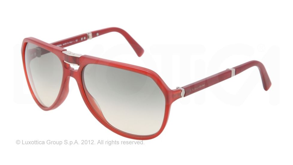 Dolce&amp;Gabbana SMALL SICILIAN HINGE DG4196 Sunglasses 550/32-61 - Matte Red Frame, crystal grey gradient Lenses