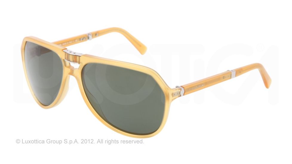 Dolce&amp;Gabbana SMALL SICILIAN HINGE DG4196 Sunglasses 652/R5-61 - Honey Frame, Crystal MG Gray Lenses