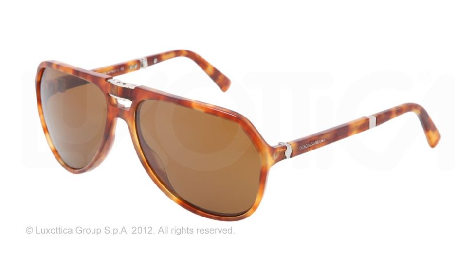 Dolce&amp;Gabbana SMALL SICILIAN HINGE DG4196 Sunglasses 706/53-61 - Light Havana Frame, crystal mg brown Lenses