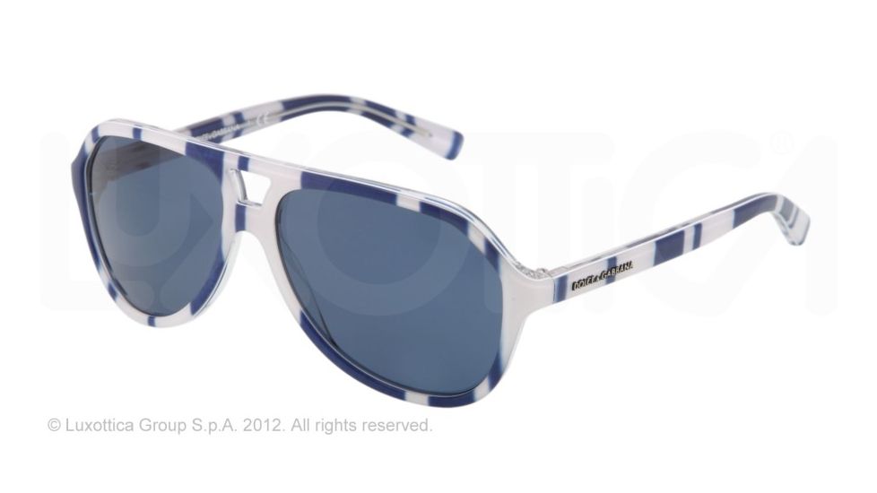 Dolce&Gabbana STRIPES DG4201 Single Vision Prescription Sunglasses DG4201-272080-52 - Lens Diameter 52 mm, Lens Diameter 52 mm, Frame Color Stripes Blue/White