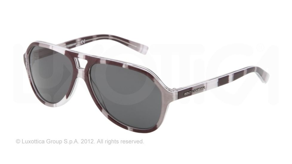 Dolce&Gabbana STRIPES DG4201 Single Vision Prescription Sunglasses DG4201-272487-52 - Lens Diameter 52 mm, Lens Diameter 52 mm, Frame Color Stripes Black/Gray/White
