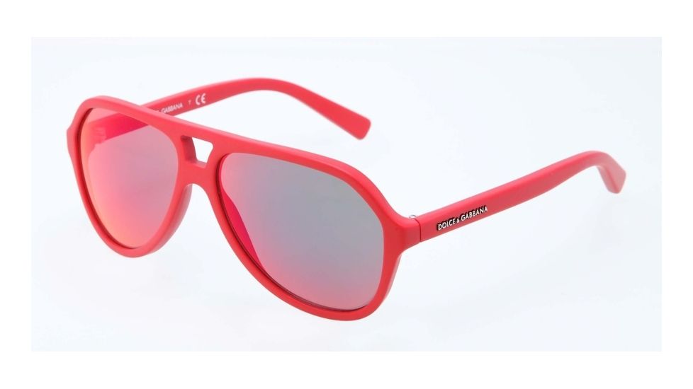 Dolce&Gabbana STRIPES DG4201 Single Vision Prescription Sunglasses DG4201-588-6Q-52 - Lens Diameter 52 mm, Lens Diameter 52 mm, Frame Color Matte Red