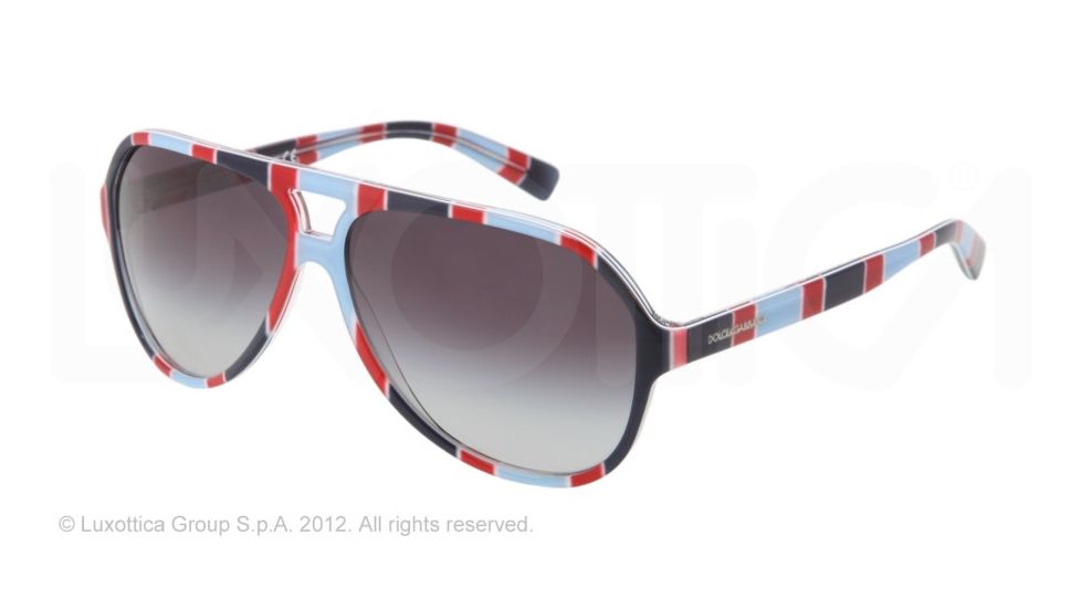 Dolce&amp;Gabbana STRIPES SPECIAL PROJECT DG4182P Single Vision Prescription Sunglasses DG4182P-27198G-60 - Lens Diameter 60 mm, Lens Diameter 60 mm, Frame Color Stripes Azure/red/blue